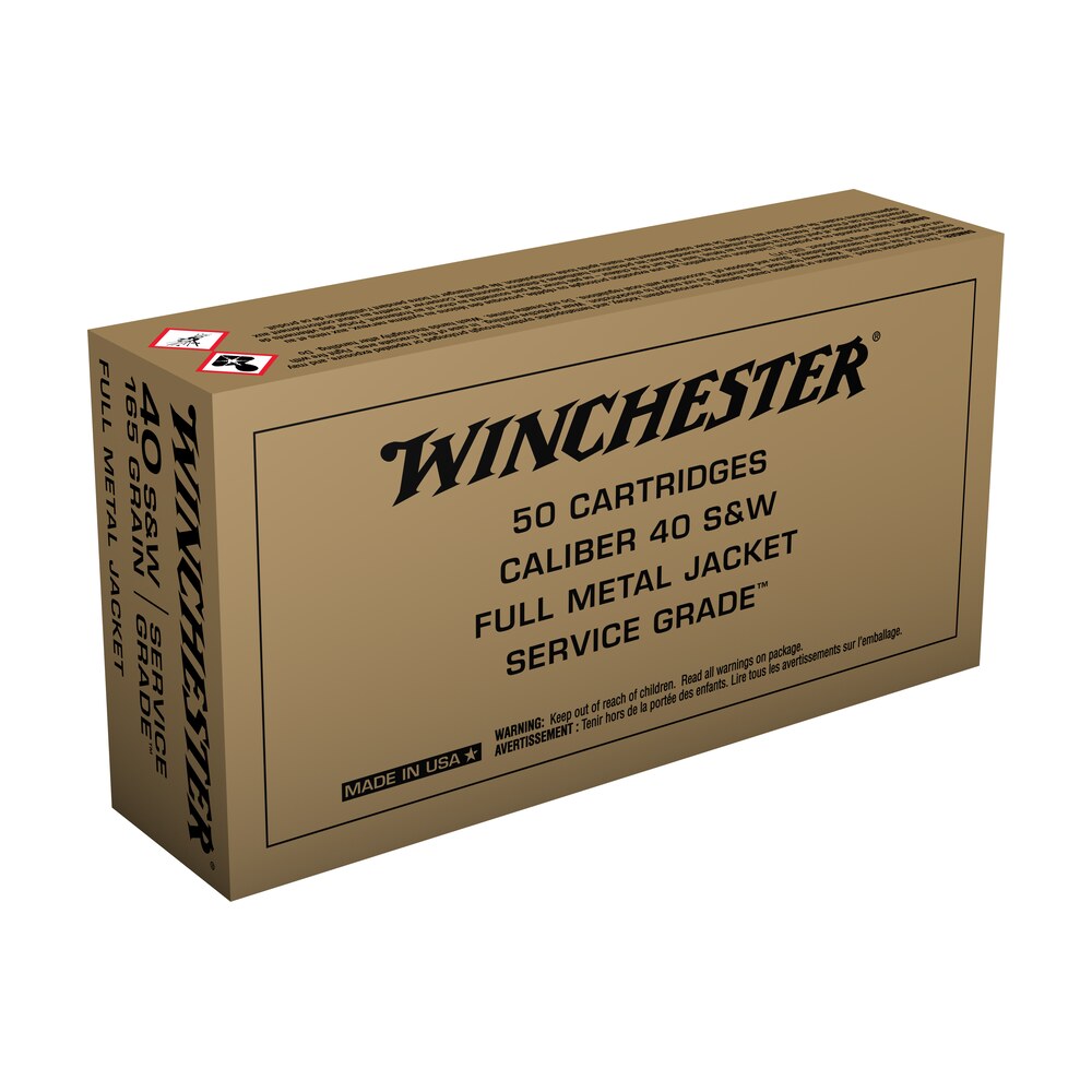 winchester ammo sg40w service grade 40s&w 165gr full metal jacket flat nose 50 per box/10 case Winchester Ammo SG40W Service Grade 40S&W 165gr Full Metal Jacket Flat Nose 50 Per Box/10 Sports South item 107399