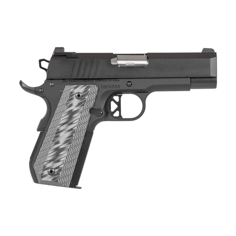 dan wesson 01884 epc 9mm luger 9+1 4" stainless bull barrel black duty serrated stainless steel slide black aluminum frame wbeavertail black/gray g10 grip Dan Wesson 01884 EPC 9mm Luger 9+1 4" Stainless Bull Barrel Black Duty Serrated Stainless Steel Sports South item 107709
