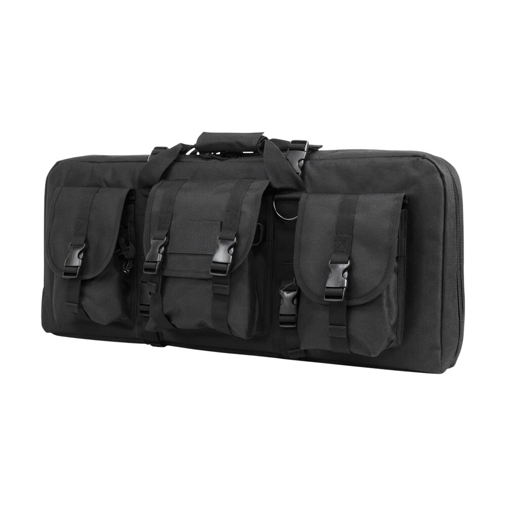 ncstar cvcpd2962b28 vism deluxe subgun case 28" black pvc fabric w/ exterior pockets zippers & padding for 2 ar or ak pistols NcStar CVCPD2962B28 VISM Deluxe SubGun Case 28" Black PVC Fabric Sports South item 107877