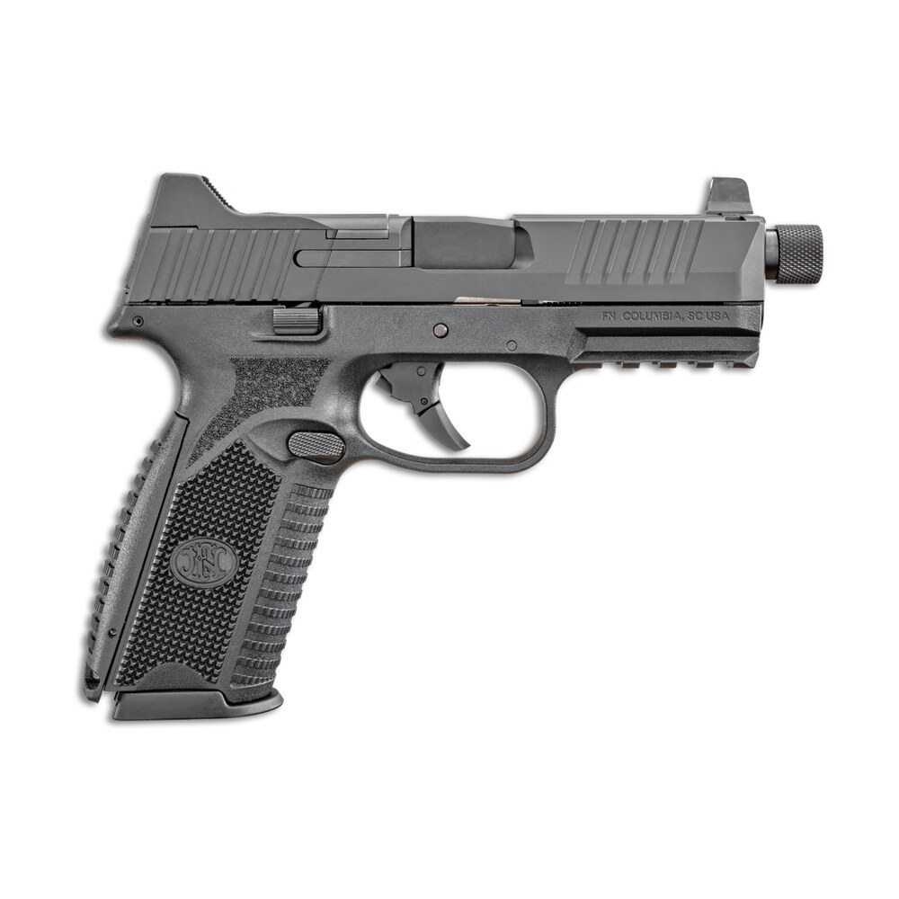 fn 66100527 509t 9mm luger 10+1, 4.50" black steel threaded barrel, matte black optic ready/serrated stainless steel slide, matte black polymer frame w/picatinny rail FN 66100527 509T 9mm Luger 10+1, 4.50" Black Steel Threaded Sports South item 107906