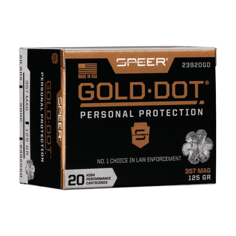 speer 23920gd gold dot personal protection 357mag 125gr hollow point 20 per box/10 case Speer 23920GD Gold Dot Personal Protection 357Mag 125gr Hollow Point 20 Per Box/10 Case Sports South item 108163