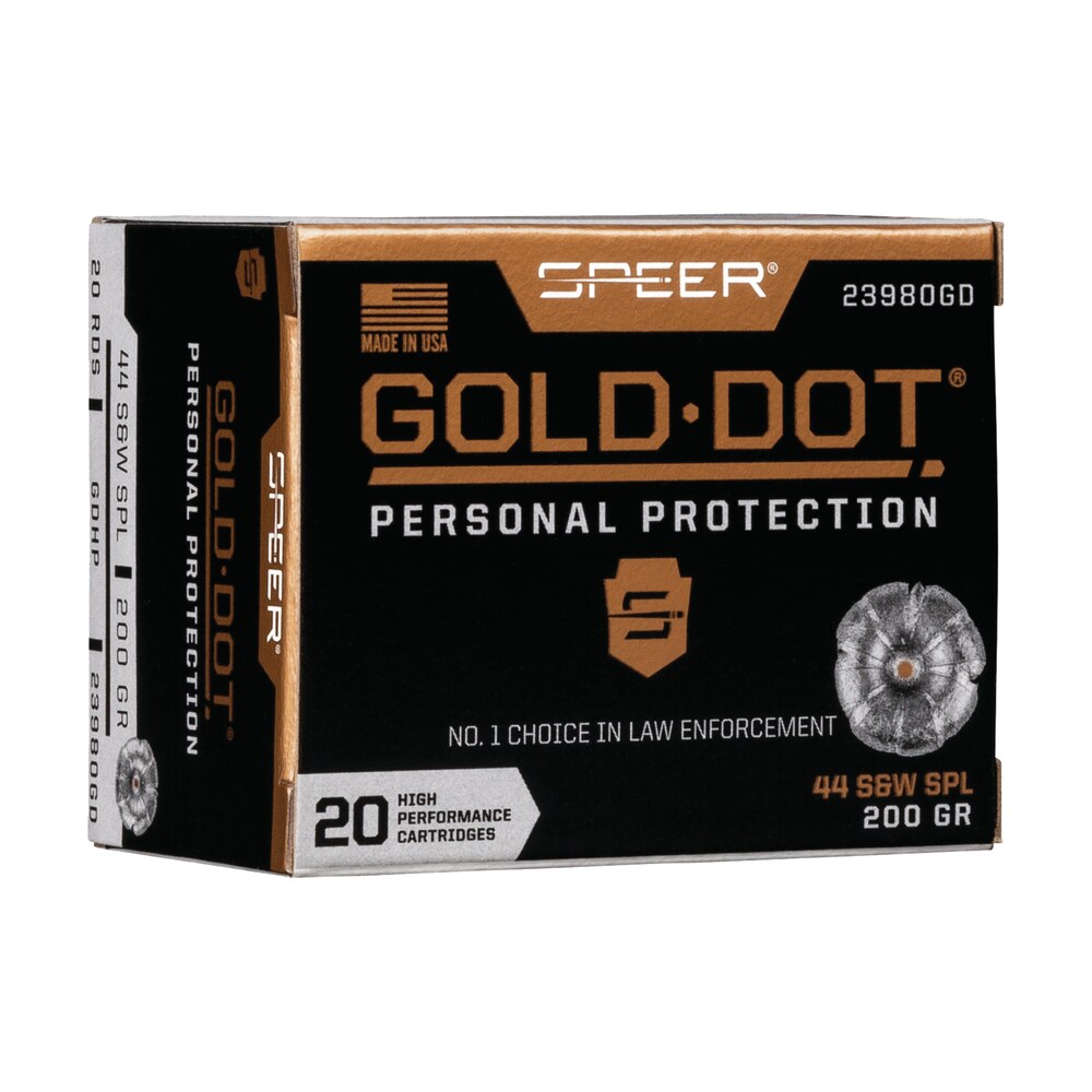 speer 23980gd gold dot personal protection 44s&wspl 200gr hollow point 20 per box/10 case Speer 23980GD Gold Dot Personal Protection 44S&WSpl 200gr Hollow Point 20 Per Box/10 Case Sports South item 108169