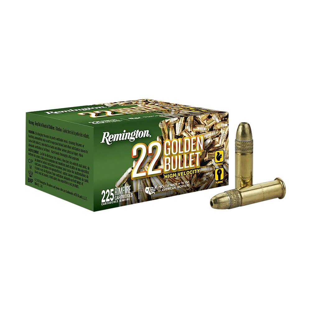 remington ammunition 21229 golden bullet rimfire 22lr 36gr plated hollow point 225 per box/10 case Remington Ammunition 21229 Golden Bullet Rimfire 22LR 36gr Plated Hollow Point 225 Per Box/10 Sports South item 108542