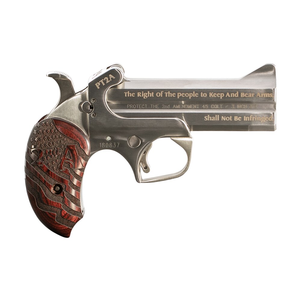 bond arms pt2a protect the 2nd amendment original 45 colt/410 gauge 2rd shot 4.25" rosewood grips right hand Bond Arms PT2A Protect the 2nd Amendment Original 45 Colt/410 Gauge 2rd Shot 4.25" Rosewood Sports South item 108705
