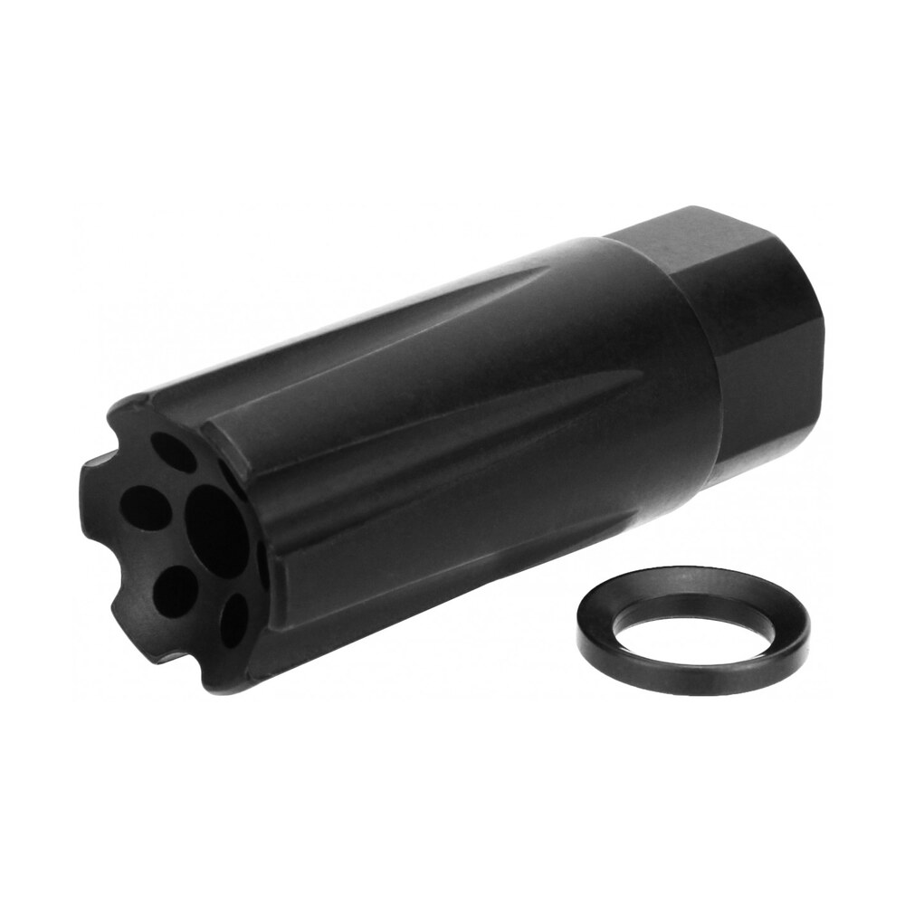 tacfire mz1020 linear compensator black nitride steel with 1/2" 28 tpi threads, 2.26" oal & 0.87" diameter for 5.56x45mm nato ar 15 TacFire MZ1020 Linear Compensator Black Nitride Steel Sports South item 108756
