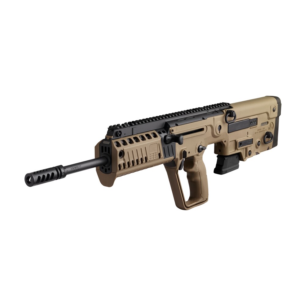 iwi us xfd18rs tavor x95 *nj/md compliant 5.56x45mm nato caliber with 18.50" barrel, 10+1 capacity, flat dark earth metal finish, flat dark earth fixed bullpup stock & polymer grip right hand IWI US XFD18RS Tavor X95 *NJ/MD Compliant 5.56x45mm NATO Caliber Sports South item 108918