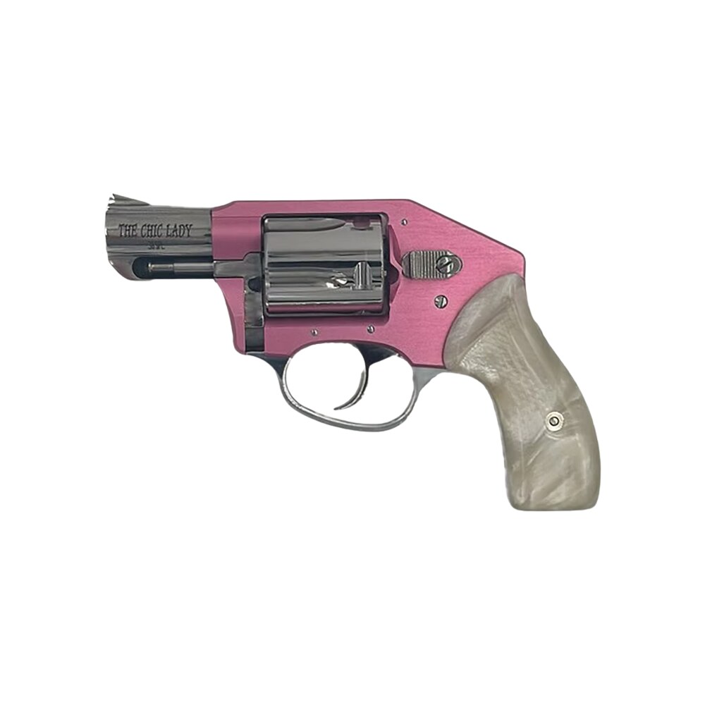 charter arms 53852 chic lady off duty small 38 special, 5 shot 2" high polished stainless steel barrel & cylinder, pink aluminum frame, pearl grip, concealed hammer Charter Arms 53852 Chic Lady Off Duty Small 38 Special, 5 Shot 2" High Polished Stainless Steel Sports South item 108932