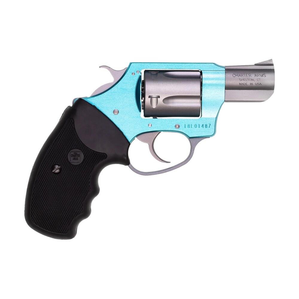 charter arms 53860 undercover lite santa fe sky small 38 special, 5 shot 2" stainless steel barrel & cylinder, turquoise aluminum frame w/black finger grooved rubber grip, exposed hammer Charter Arms 53860 Undercover Lite Santa Fe Sky Small 38 Special, 5 Shot 2" Stainless Steel Sports South item 108933