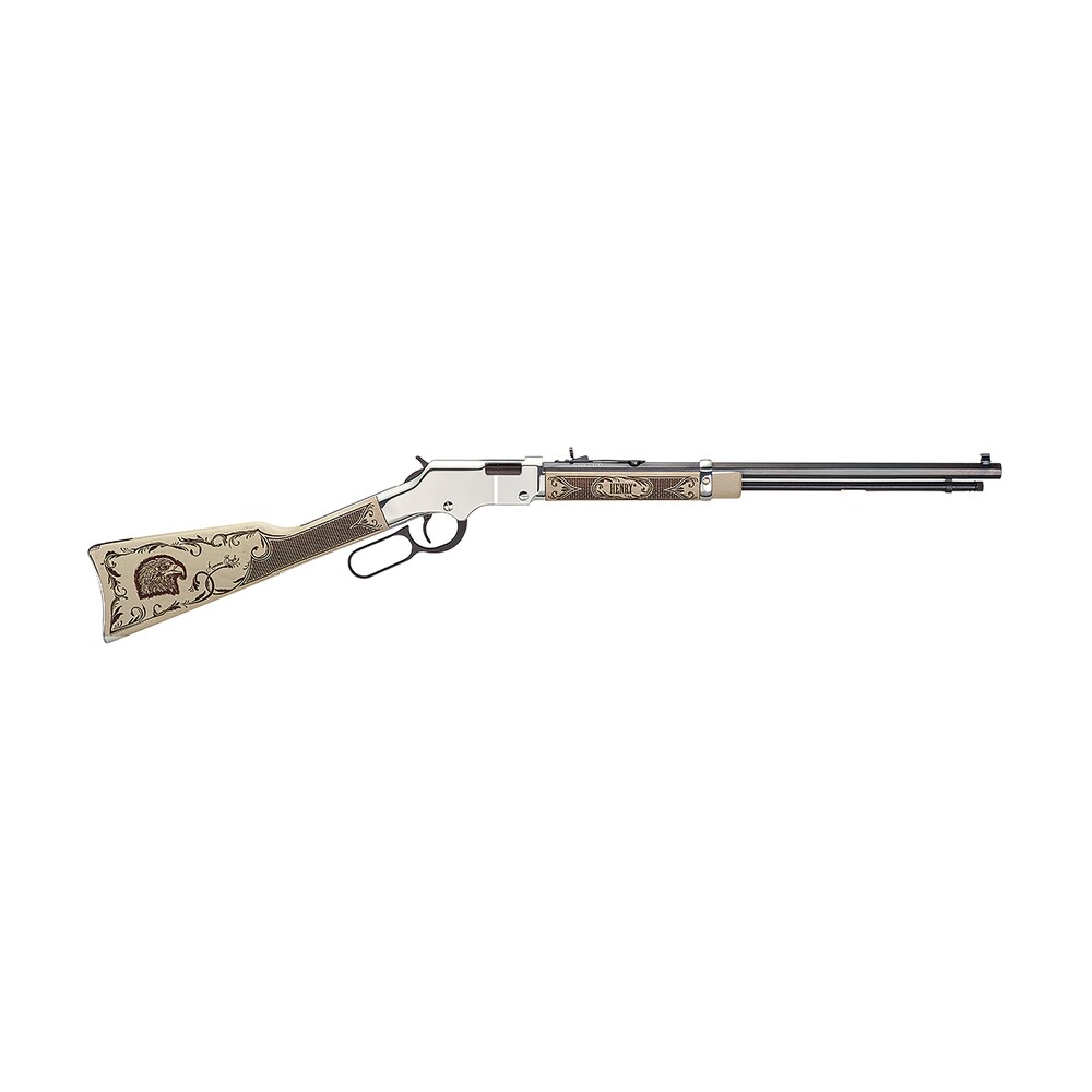 henry h004ae golden boy silver american eagle full size 22 short, 22 long, 22 lr, 16 lr/21 short, 20" blued barrel, nickel plated metal finish & ivory american walnut stock right hand Henry H004AE Golden Boy Silver American Eagle Full Size 22 Short, 22 Long, 22 LR, 16 LR/21 Sports South item 109133