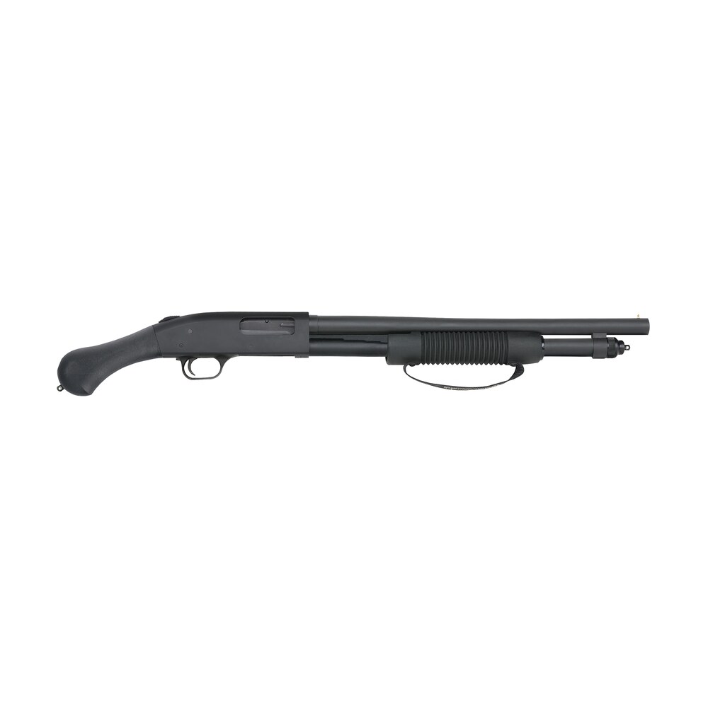 mossberg 50639 590 shockwave 12 gauge pump 3" 6+1 18.50" matte blued heavy walled barrel, drilled & tapped matte blued stainless steel receiver, black raptor birdshead grip Mossberg 50639 590 Shockwave 12 Gauge Pump 3" 6+1 18.50" Matte Blued Heavy-Walled Sports South item 109193