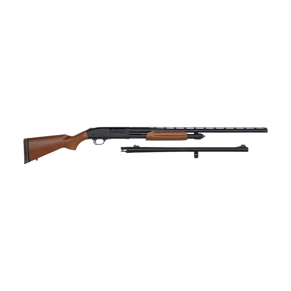 mossberg 68224 835 ulti mag combo 12 gauge 5+1 3.5" 28" vent rib/24" slugster barrel, blued steel receiver, dual extractors, fixed wood stock, accu mag chokes Mossberg 68224 835 Ulti-Mag Combo 12 Gauge 5+1 3.5" 28" Vent Rib/24" Slugster Sports South item 109199