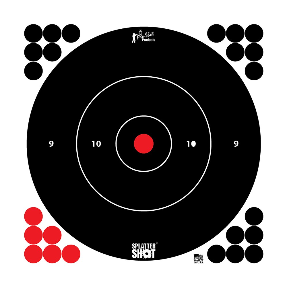 pro shot 12bwhtetg12p splattershot 12" bullseye hanging tagboard black/red impact enhancement white 12 pk Pro-Shot 12BWHTETG12P SplatterShot 12" Bullseye Hanging Tagboard Black/Red Impact Enhancement Sports South item 109335