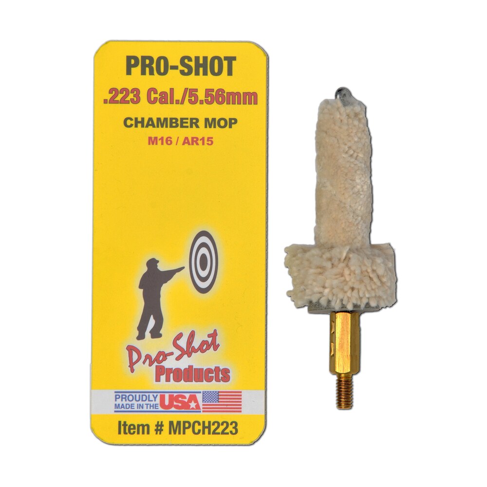 pro shot mpch223 chamber mop military style .223 rem/5.56x45mm nato ar platform #8 32 thread 100% cotton mop brass core Pro-Shot MPCH223 Chamber Mop Military Style .223 Rem/5.56x45mm NATO AR Platform #8-32 Thread Sports South item 109362