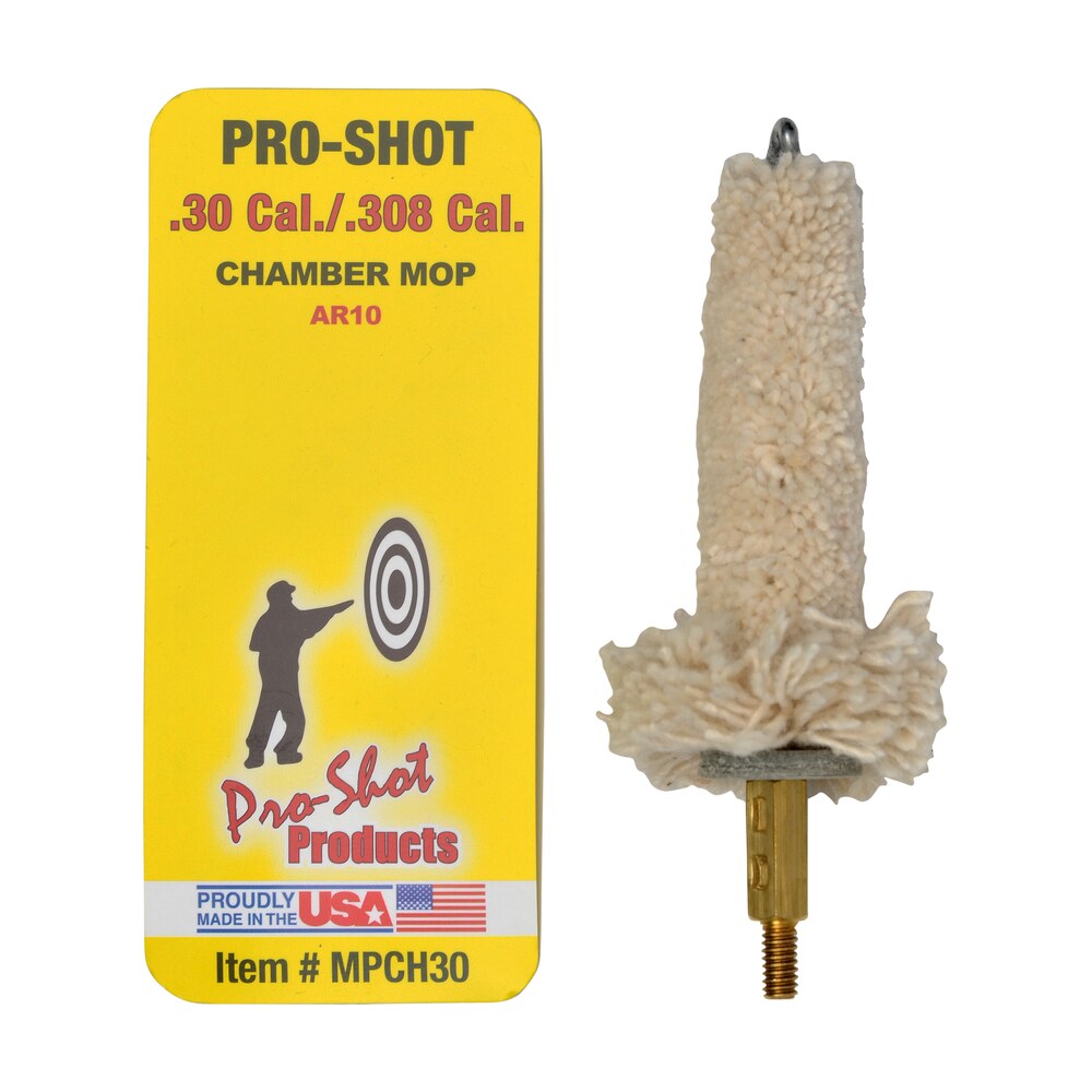 pro shot mpch30 chamber mop military style .30/ .308/ 7.62x51mm nato ar platform #8 32 thread 100% cotton mop brass core Pro-Shot MPCH30 Chamber Mop Military Style .30/ .308/ 7.62x51mm NATO AR Platform #8-32 Thread Sports South item 109363