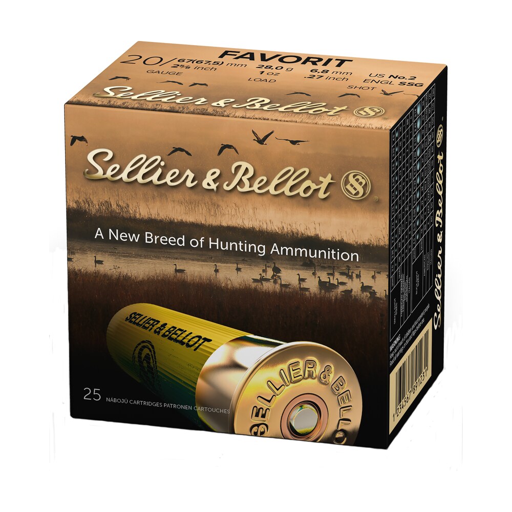 sellier & bellot sb20bsa hunting 20gauge 2.63" 12pellets 1oz 2shot 25 box/10 case Sellier & Bellot SB20BSA Hunting 20Gauge 2.63" 12Pellets 1oz 2Shot 25 Box/10 Case Sports South item 109446