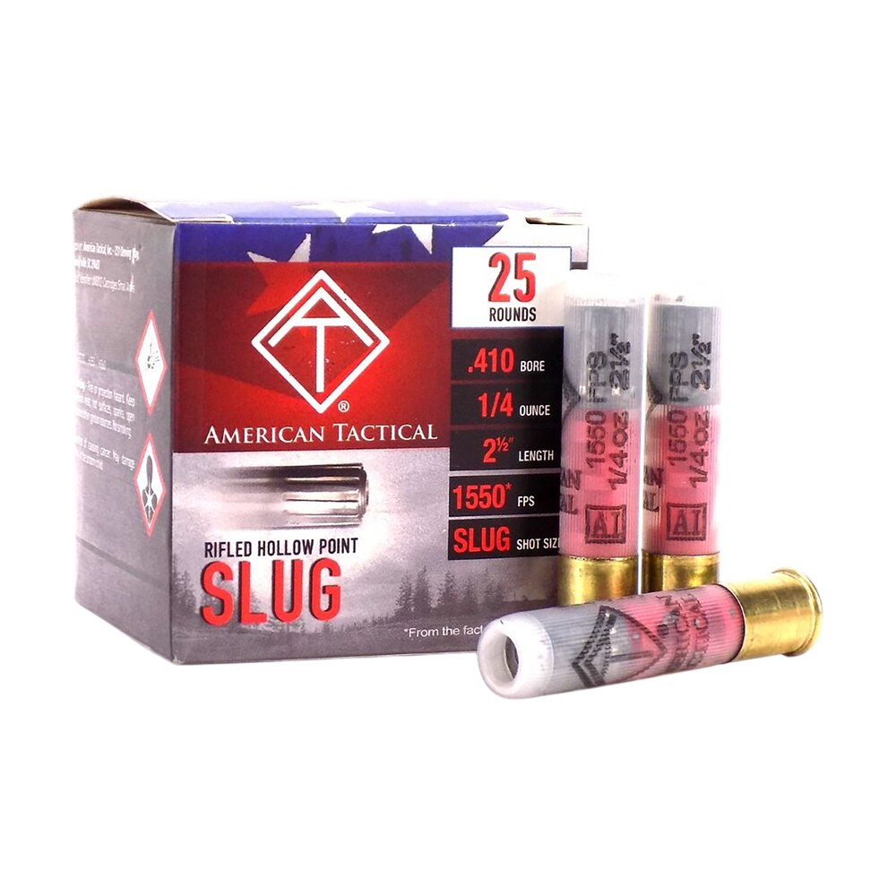 ati atiac410r shotshell 410gauge 2.50" 1/4oz slug shot 25 per box/10 case ATI ATIAC410R Shotshell 410Gauge 2.50" 1/4oz Slug Shot 25 Per Box/10 Case Sports South item 109506