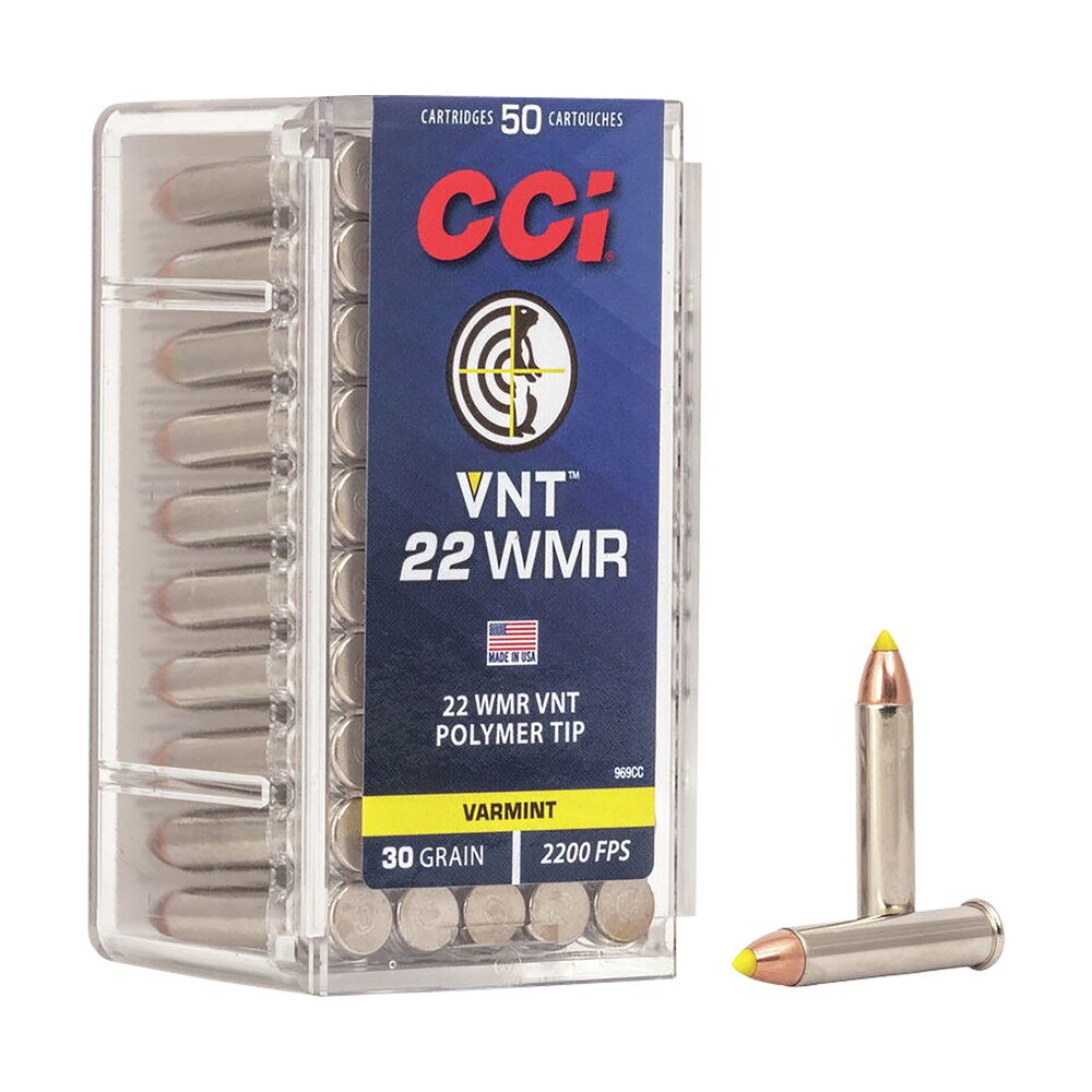 cci 969cc vnt rimfire 22wmr 30gr varmint tipped 50 per box/40 case CCI 969CC VNT Rimfire 22WMR 30gr Varmint Tipped 50 Per Box/40 Case Sports South item 109597