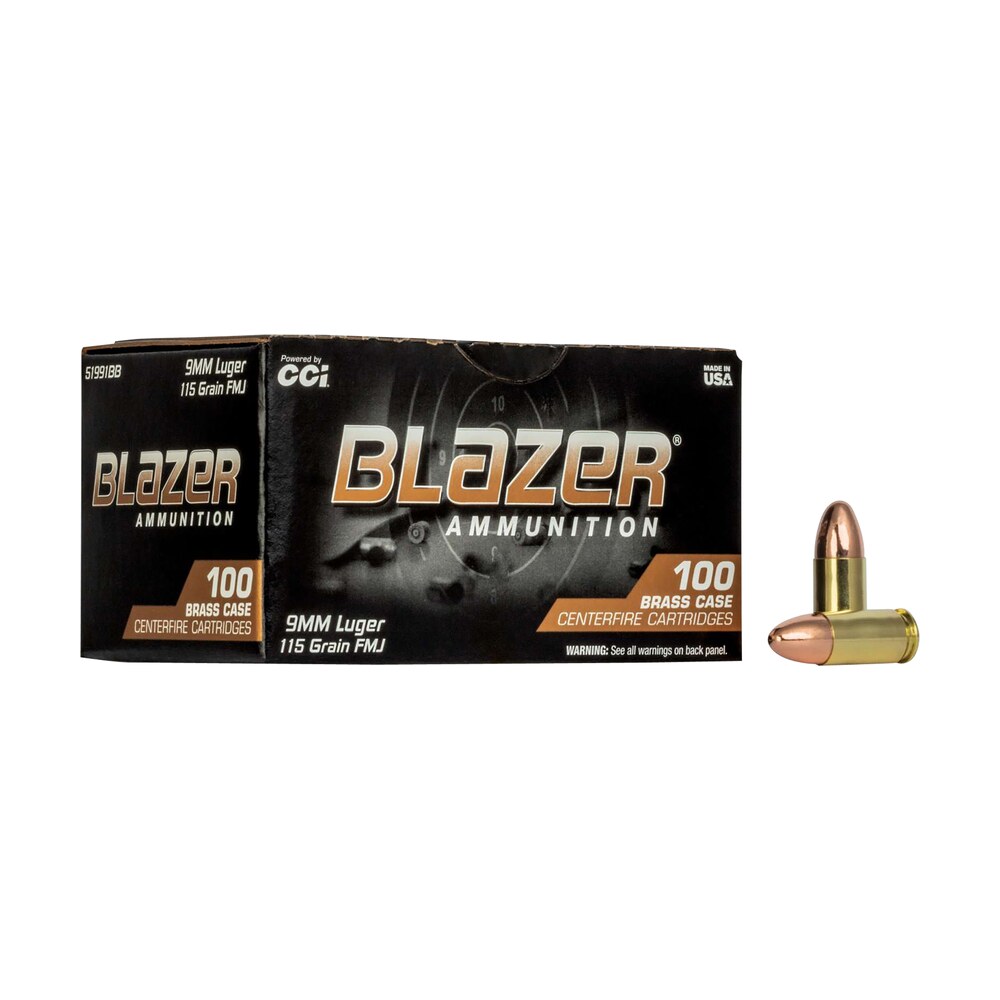 cci 51991bb blazer brass handgun 9mmluger 115gr full metal jacket 100 per box/5 case CCI 51991BB Blazer Brass Handgun 9mmLuger 115gr Full Metal Jacket 100 Per Box/5 Case Sports South item 109599