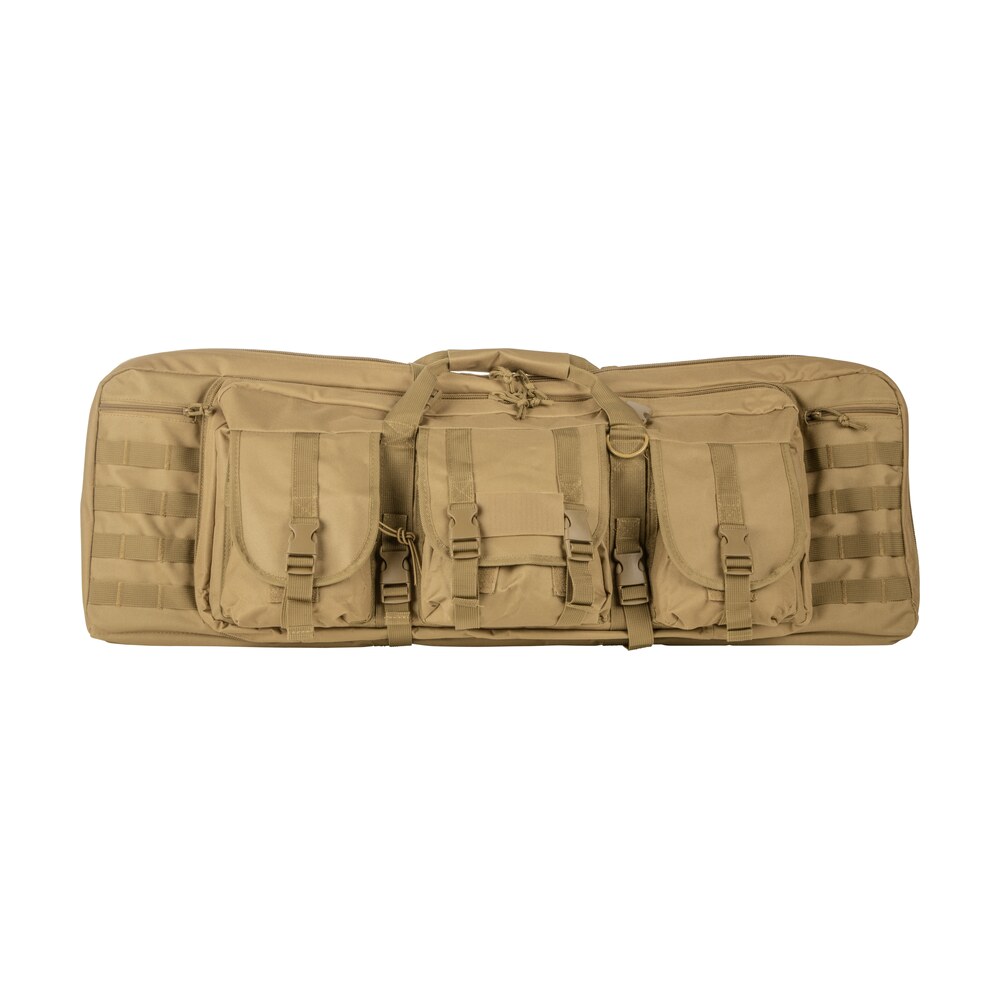 ncstar cvdc2946t36 vism double carbine case tan pvc nylon w/ foam padding lockable zippers pockets & molle webbing NcStar CVDC2946T36 VISM Double Carbine Case Tan PVC Nylon Sports South item 109691