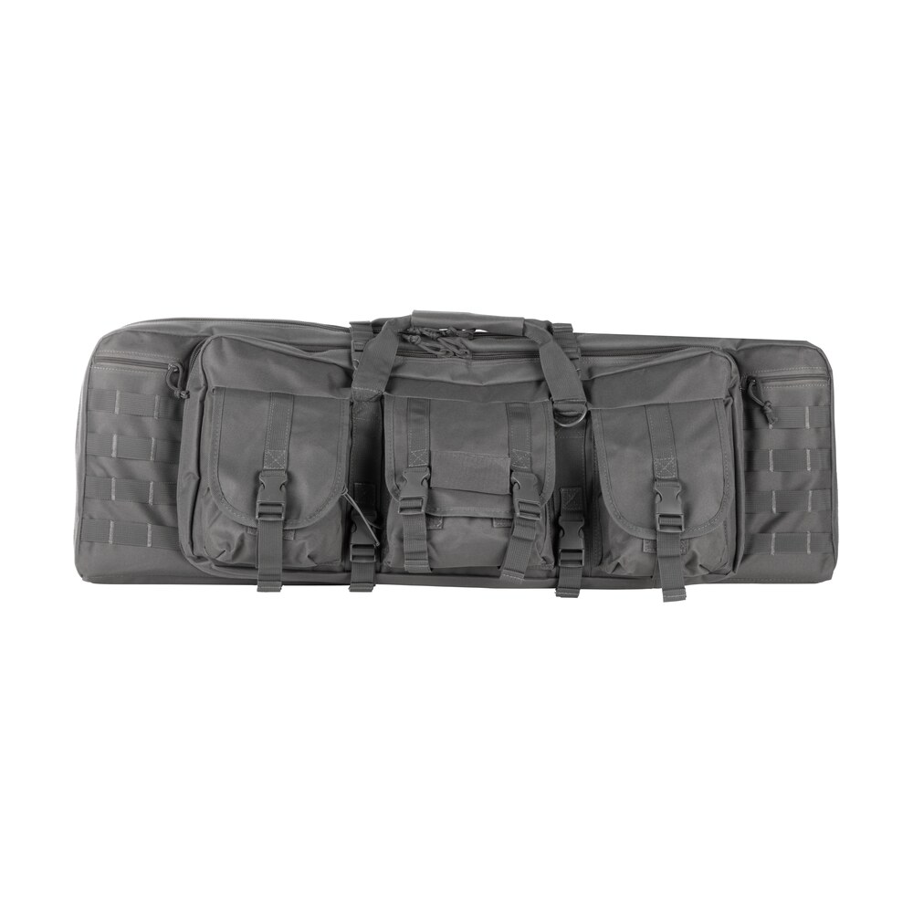 ncstar cvdc2946u36 vism double carbine case urban gray pvc nylon w/ foam padding lockable zippers pockets & molle webbing NcStar CVDC2946U36 VISM Double Carbine Case Urban Gray PVC Nylon Sports South item 109693