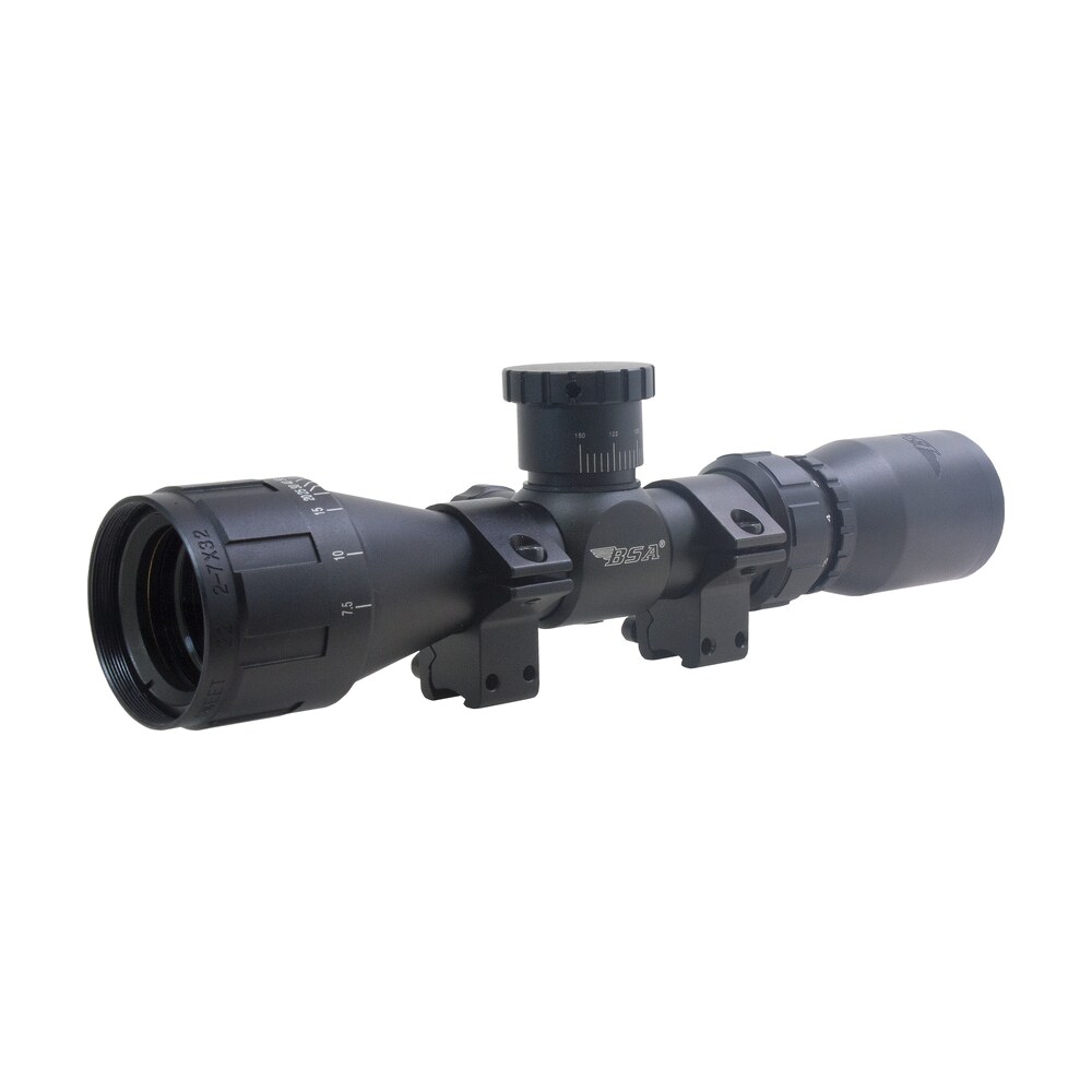 bsa 2227x32aoc sweet compact black matte 2 7x,32mm ao 1" tube 30/30 reticle BSA 2227X32AOC Sweet Compact Black Matte 2-7x,32mm AO 1" Tube 30/30 Reticle Sports South item 109976
