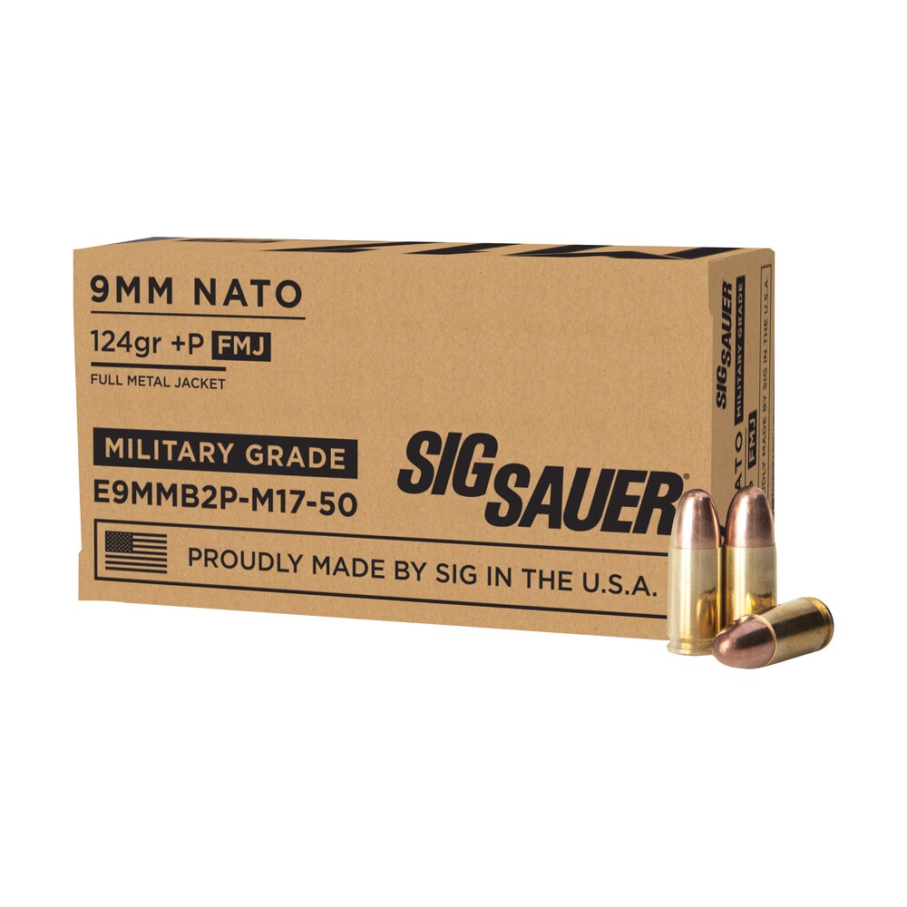 sig sauer e9mmb2pm1750 military grade m17 9mmluger+p 124gr full metal jacket 50 per box/20 case Sig Sauer E9MMB2PM1750 Military Grade M17 9mmLuger+P 124gr Full Metal Jacket 50 Per Box/20 Case Sports South item 110271