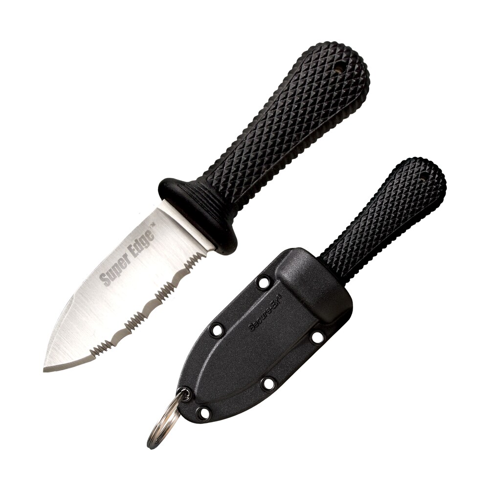 cold steel 42ss super edge 2" fixed part serrated japanese aus 8a ss blade/ black kray ex handle includes sheath Cold Steel 42SS Super Edge 2" Fixed Part Serrated Japanese AUS-8A SS Blade/ Black Kray-Ex Sports South item 110366