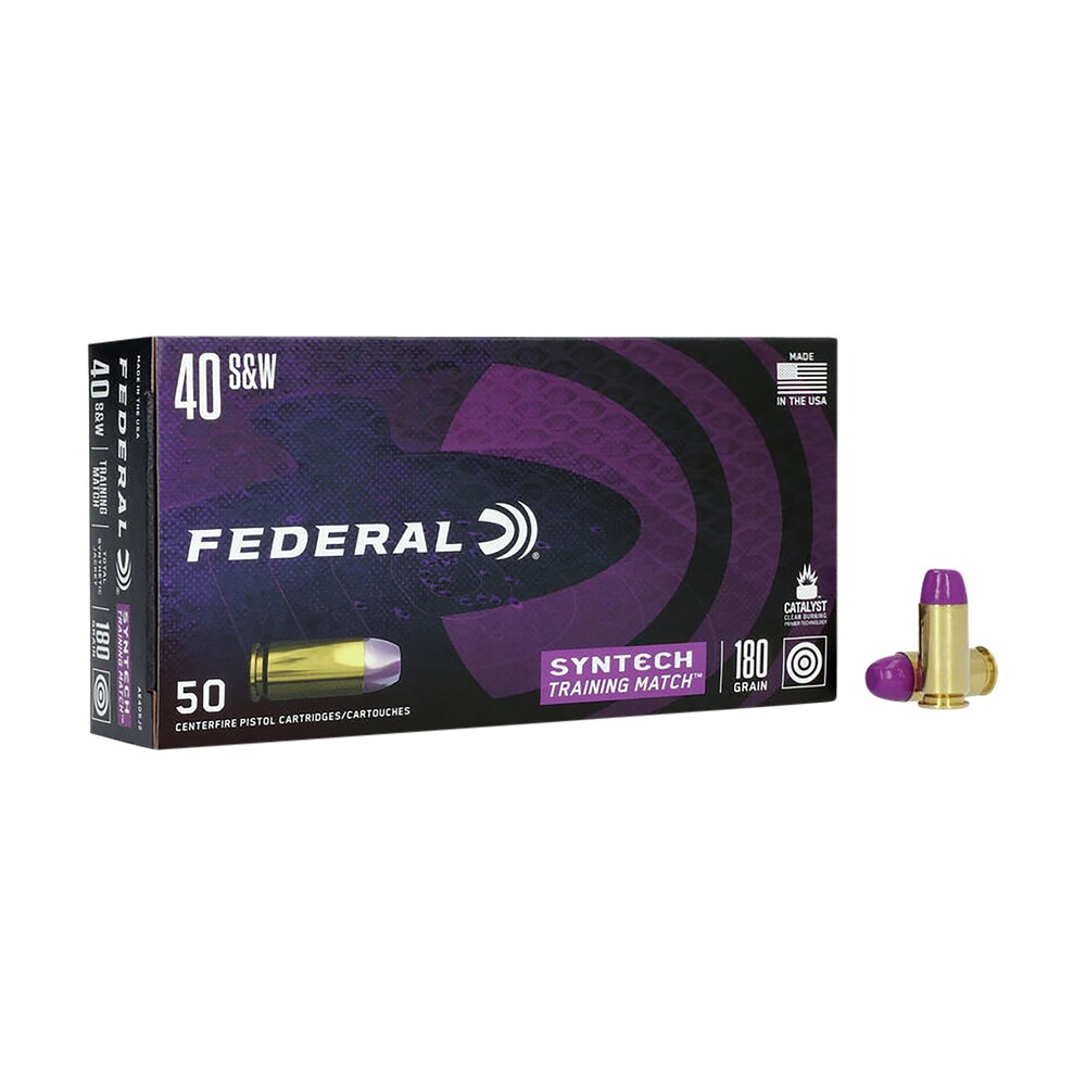 federal ae40sj2 syntech training match 40s&w 180gr total syntech jacket flat nose 50 per box/10 case Federal AE40SJ2 Syntech Training Match 40S&W 180gr Total Syntech Jacket Flat Nose 50 Per Sports South item 110416