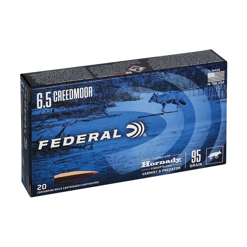 federal v65crdvm95 varmint & predator 6.5creedmoor 95gr hornady v max 20 per box/10 case Federal V65CRDVM95 Varmint & Predator 6.5Creedmoor 95gr Hornady V-Max 20 Per Box/10 Case Sports South item 110444