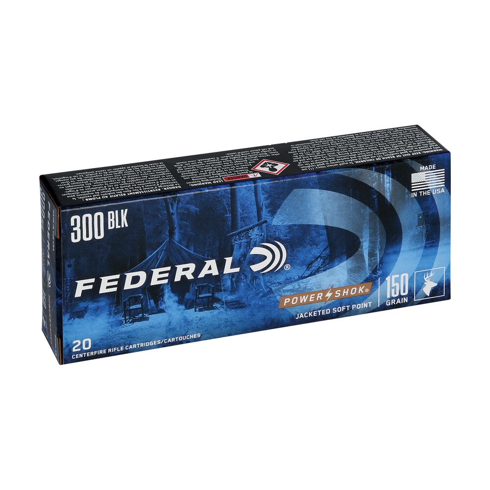 federal 300blkb power shok 300blackout 150gr jacketed soft point 20 per box/10 case Federal 300BLKB Power-Shok 300Blackout 150gr Jacketed Soft Point 20 Per Box/10 Case Sports South item 110454
