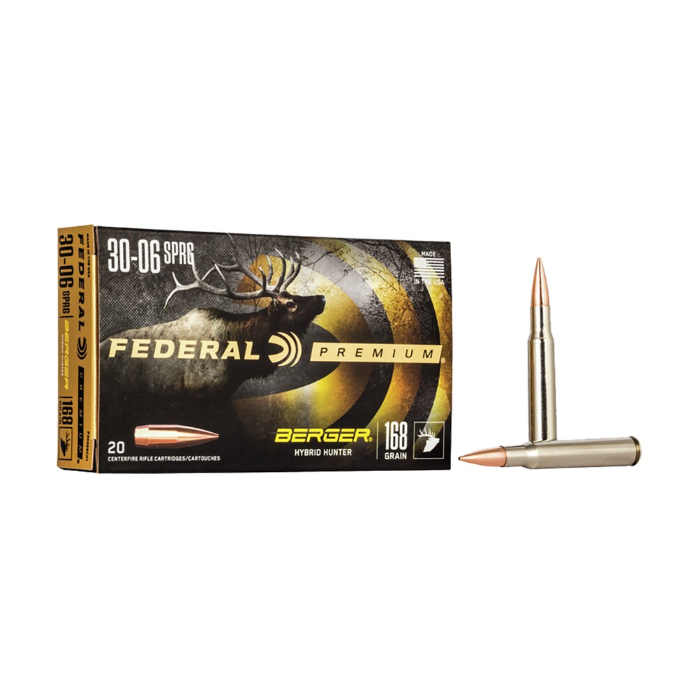 federal p3006bch1 premium 30 06springfield 168gr berger hybrid hunter 20 per box/10 case Federal P3006BCH1 Premium 30-06Springfield 168gr Berger Hybrid Hunter 20 Per Box/10 Case Sports South item 110461
