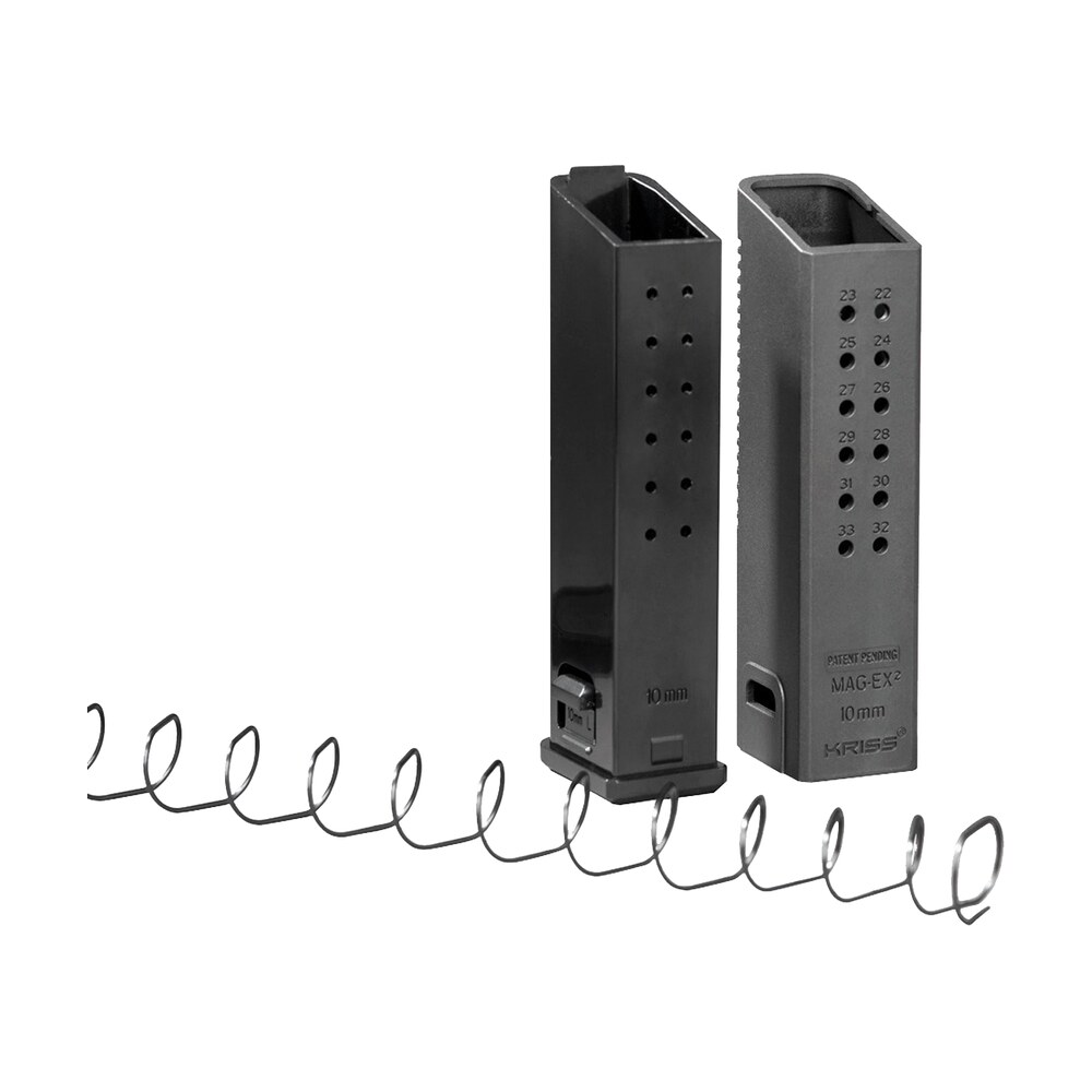 kriss usa kvamx2k10bl00 mag ex2 extension kit extended 10mm auto 33rd compatible w/glock 20/40 gen3 5 15rd mag black polymer Kriss USA KVAMX2K10BL00 Mag-Ex2 Extension Kit Extended 10mm Auto 33rd Compatible Sports South item 110483