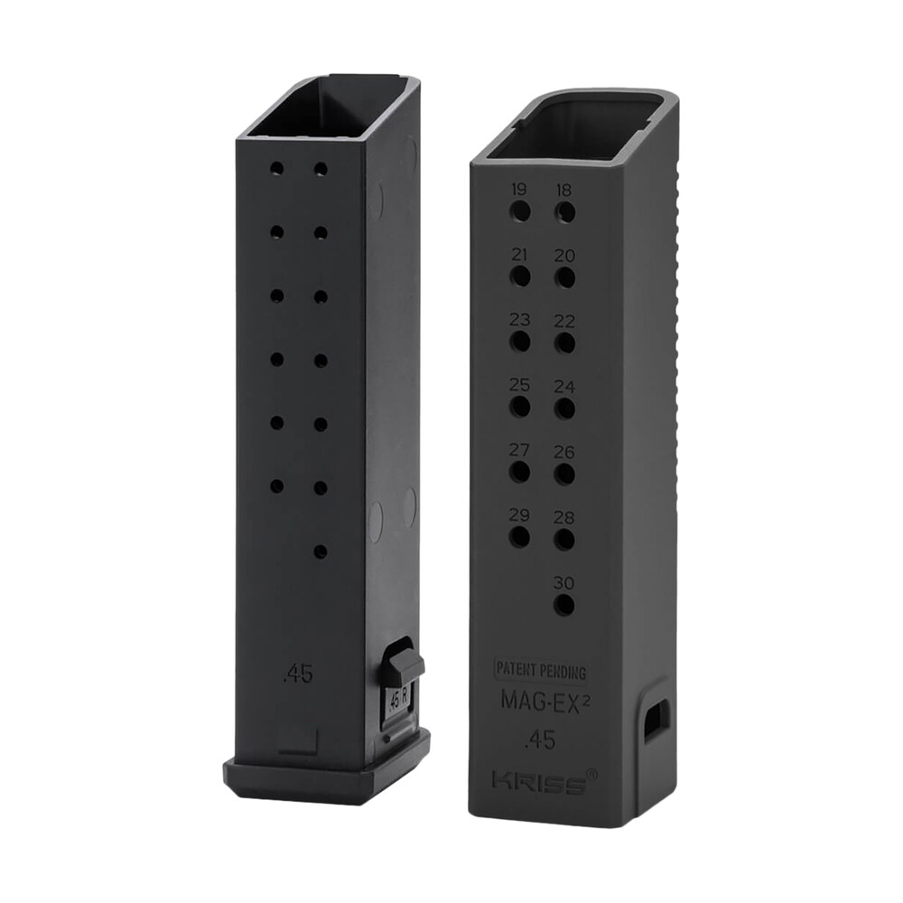 kriss usa kvamx2k90bl00 mag ex2 extension kit extended 9mm luger 40rd compatible w/glock 17 gen3 5 17rd magazines black polymer Kriss USA KVAMX2K90BL00 Mag-Ex2 Extension Kit Extended 9mm Luger 40rd Compatible Sports South item 110485