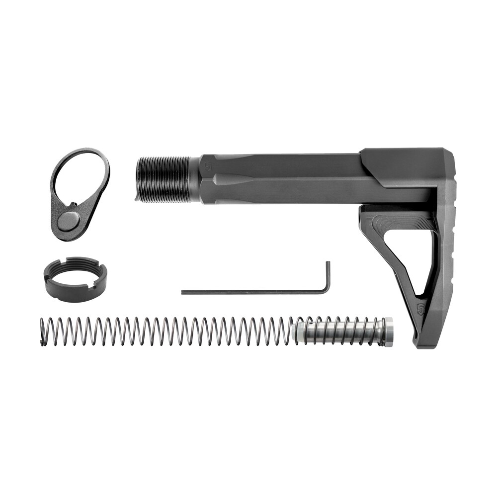 phase 5 weapon systems cmsa carbine mini stock assembly black aluminum for ar15/ar10 Phase 5 Weapon Systems CMSA Carbine Mini Stock Assembly Black Aluminum for AR15/AR10 Sports South item 110504