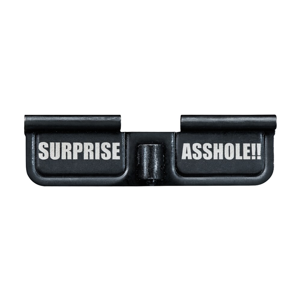 phase 5 weapon systems epcsurprise ejection port door ar 15 black parkerized steel 3.10" engraved "surprise asshole!!" Phase 5 Weapon Systems EPCSURPRISE Ejection Port Door AR-15 Black Parkerized Steel 3.10" Sports South item 110524