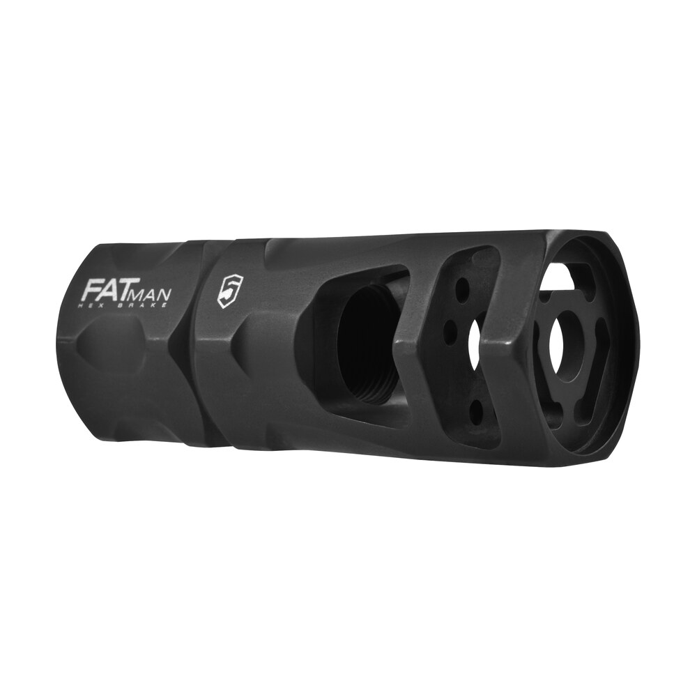 phase 5 weapon systems fatman556 fatman hex brake black parkerized steel with 1/2" 28 tpi threads & 3" oal for 223 rem, 5.56x45mm nato ar platform Phase 5 Weapon Systems FATMAN556 FATman Hex Brake Black Parkerized Steel Sports South item 110534