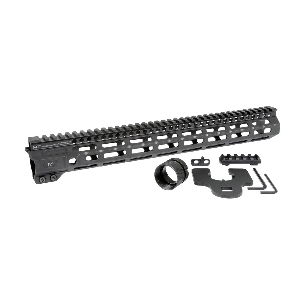 midwest industries inc micrm15 m series ar 15 6061 aluminum black hard coat anodized 15" MIDWEST INDUSTRIES INC MICRM15 M-Series AR-15 6061 Aluminum Black Hard Coat Anodized 15" Sports South item 110713