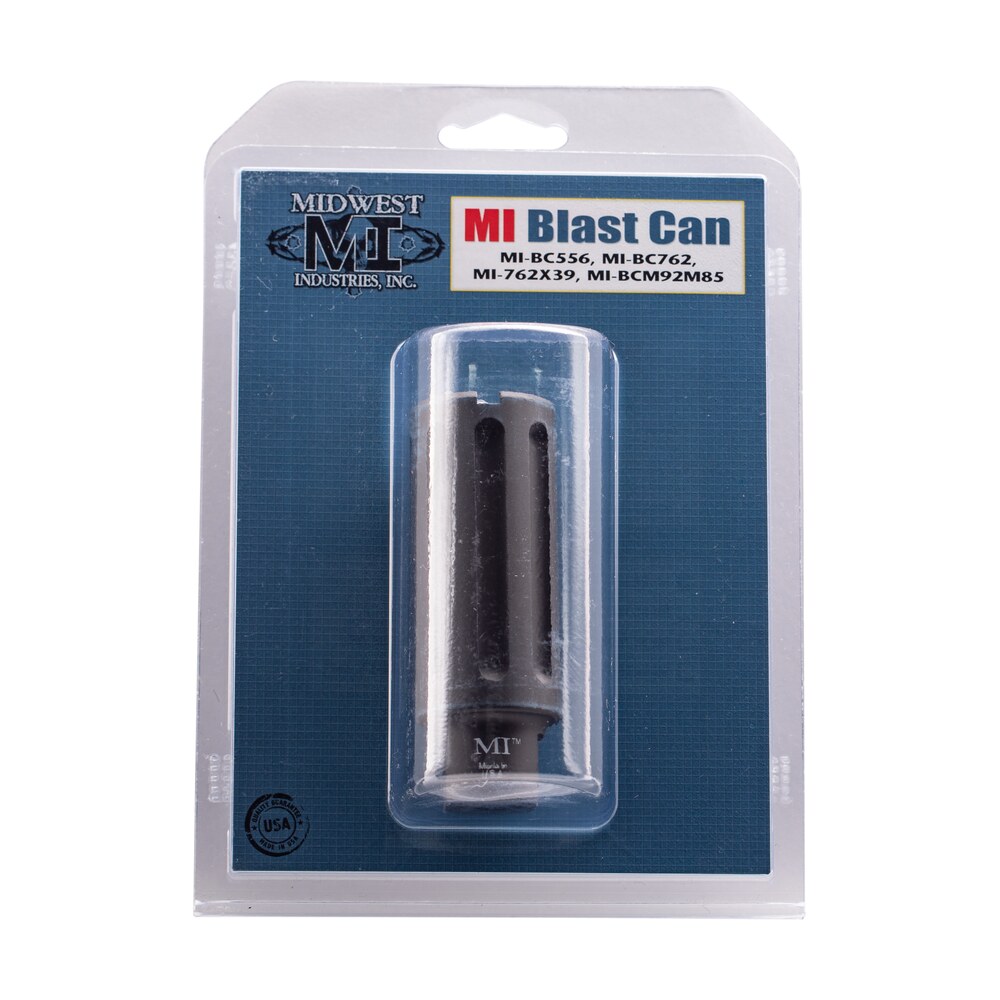 midwest industries mibc556 blast can black hardcoat anodized 6061 t6 aluminum with 1/2" 28 tpi threads, 3.38" oal & 1.20" diameter for 5.56x45mm nato ar platform Midwest Industries MIBC556 Blast Can Black Hardcoat Anodized 6061-T6 Aluminum Sports South item 110726