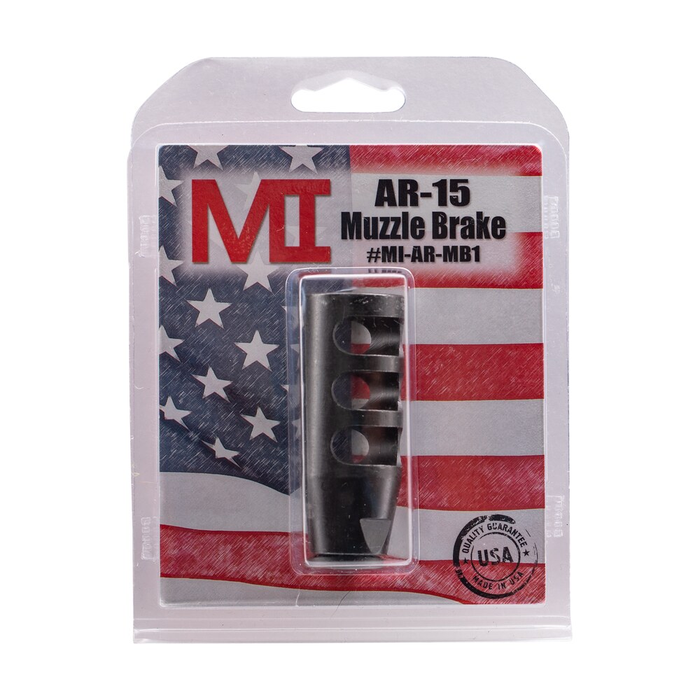midwest industries miarmb1 muzzle brake black phosphate steel with 1/2" 28 tpi threads for 223 rem, 5.56x45mm nato ar platform Midwest Industries MIARMB1 Muzzle Brake Black Phosphate Steel Sports South item 110728