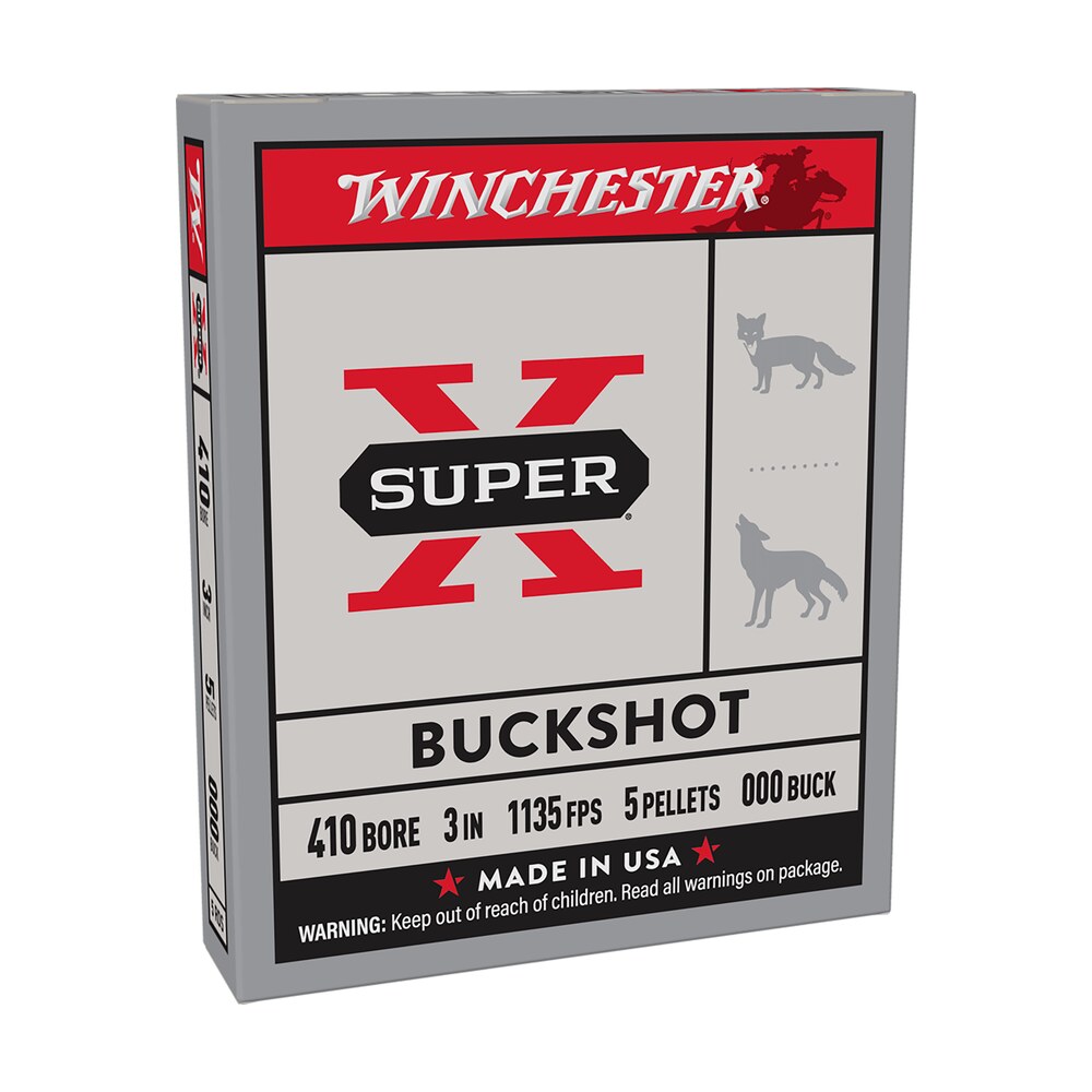 winchester ammo xb413 super x 410gauge 3″ 5pellets 000buck shot 5 per box/50 case Winchester Ammo XB413 Super X 410Gauge 3" 5Pellets 000Buck Shot 5 Per Box/50 Case Sports South item 11082