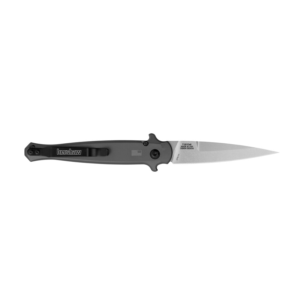 kershaw 7150 launch 8 3.50" folding spear point plain stonewashed cpm 154 ss blade gray w/insert aluminum/carbon fiber handle includes pocket clip Kershaw 7150 Launch 8 3.50" Folding Spear Point Plain Stonewashed CPM 154 SS Blade Gray Sports South item 111175