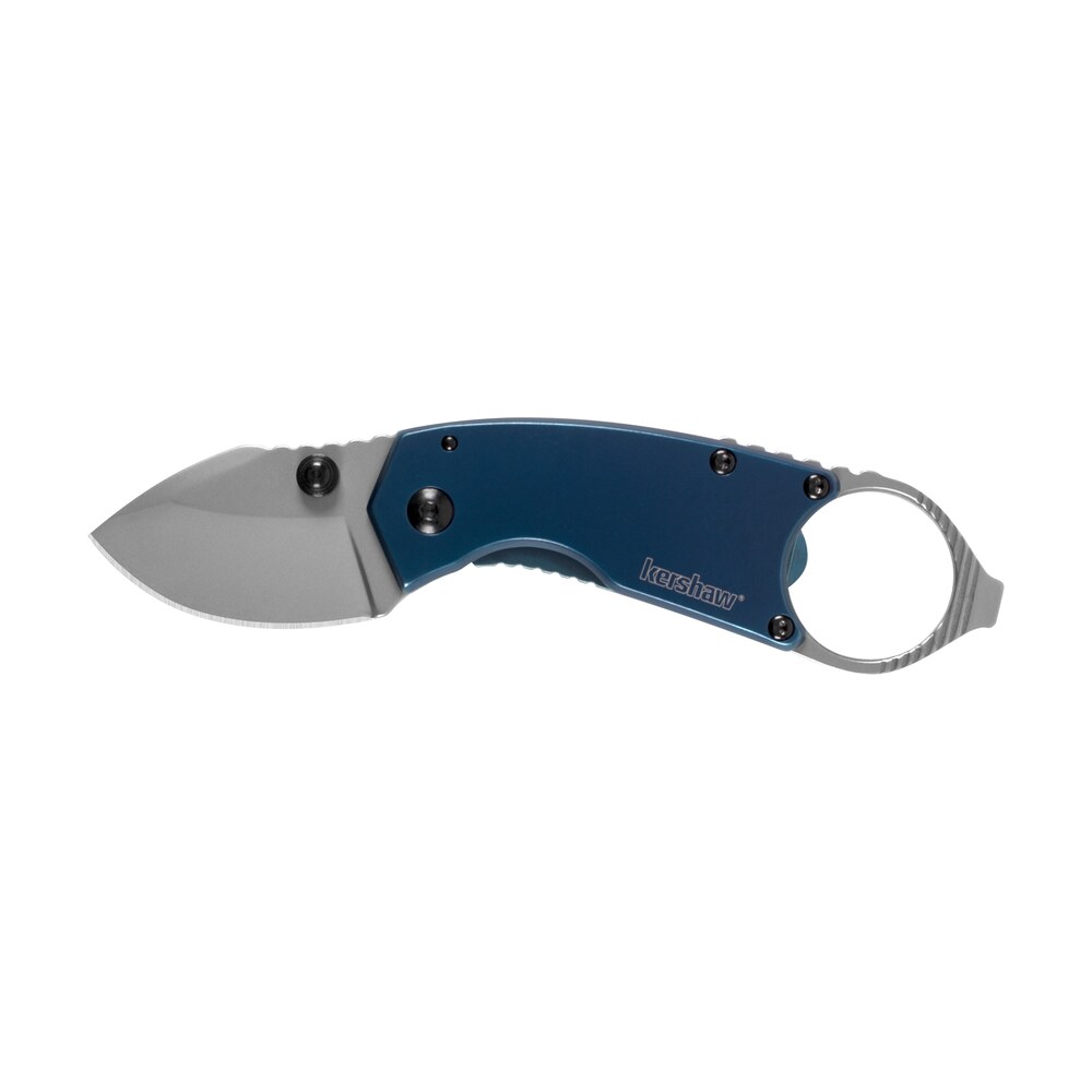 kershaw 8710 antic 1.70" folding drop point plain bead blasted 8cr13mov ss blade blue pvd stainless steel handle includes pocket clip Kershaw 8710 Antic 1.70" Folding Drop Point Plain Bead Blasted 8Cr13MoV SS Blade Blue PVD Sports South item 111178