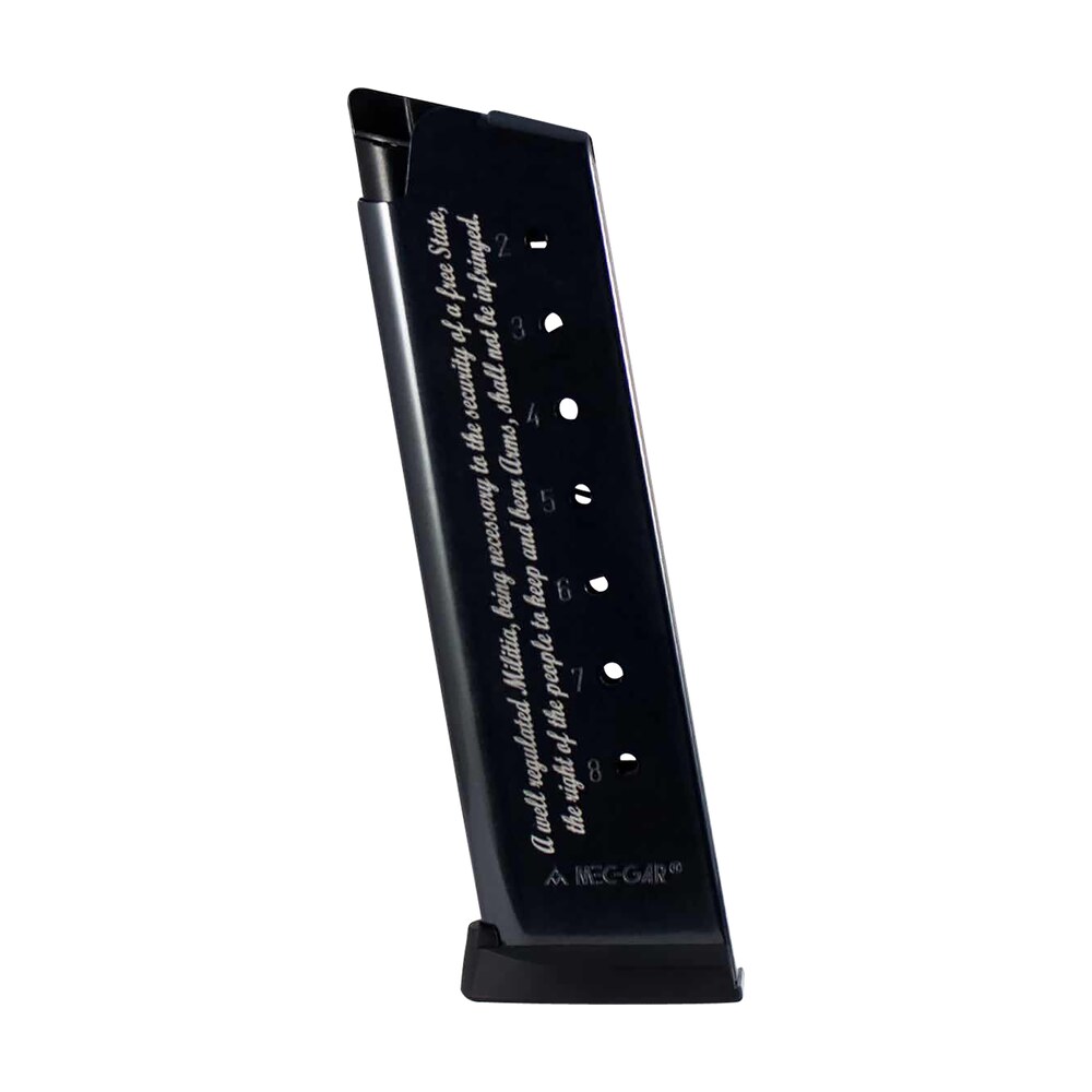mec gar mgcg45082a 1911 government 8rd 45 acp, blued w/2nd amendment engraving carbon steel Mec-Gar MGCG45082A 1911 Government 8rd 45 ACP, Blued Sports South item 111632