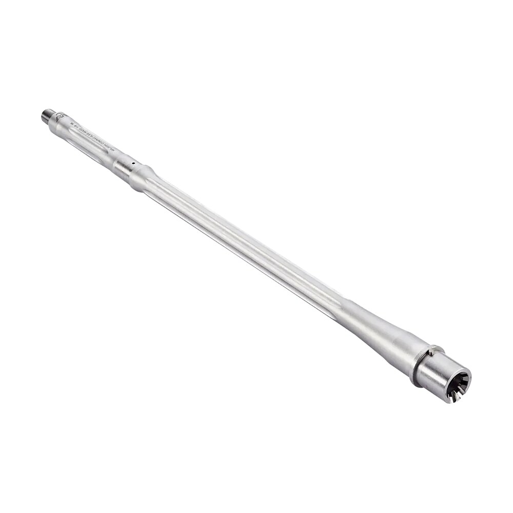 wilson combat tr556rcrg18ft8 match grade barrel 5.56x45mm nato 18" stainless bead blasted finish 416r stainless steel material rifle length with recon tactical profile, fluting & 1:8" twist for ar 15 Wilson Combat TR556RCRG18FT8 Match Grade Barrel 5.56x45mm NATO 18" Stainless Bead Blasted Sports South item 111864