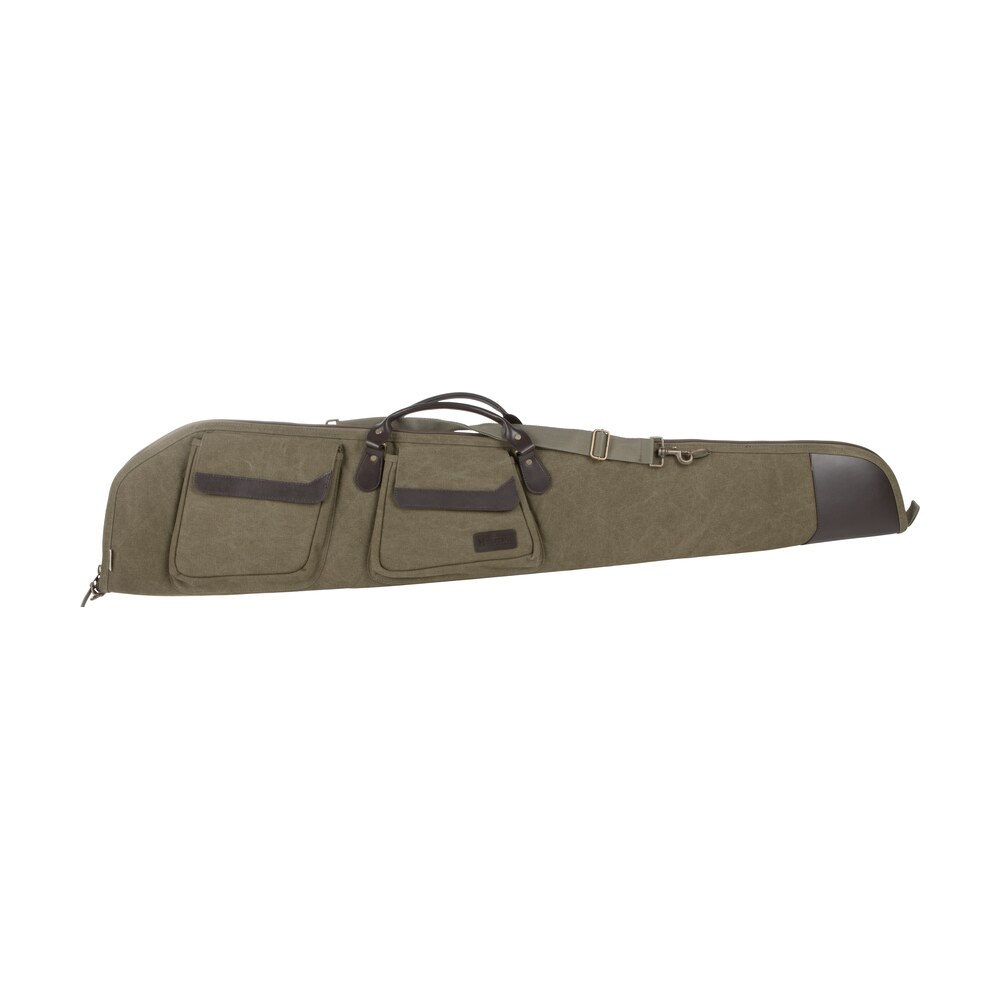 heritage cases 54148 north platte rifle case 48" olive cotton canvas w/ leather trim & brushed tricot lining Heritage Cases 54148 North Platte Rifle Case 48" Olive Cotton Canvas Sports South item 111929