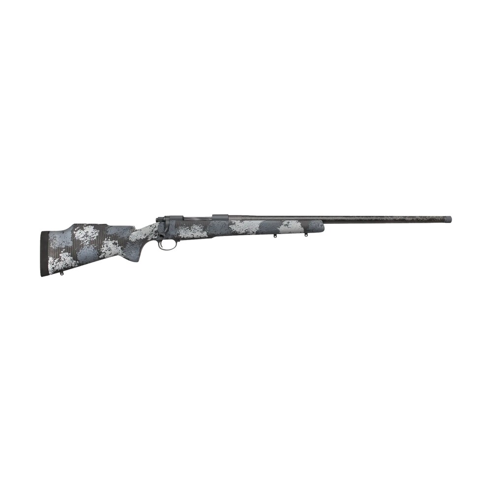 nosler 46648 m48 long range carbon 33 nosler 3+1 26" carbon fiber wrapped barrel, sniper gray cerakote metal finish, elite midnight camo manners mcs t elite tac stock Nosler 46648 M48 Long-Range Carbon 33 Nosler 3+1 26" Carbon Fiber Wrapped Sports South item 112089