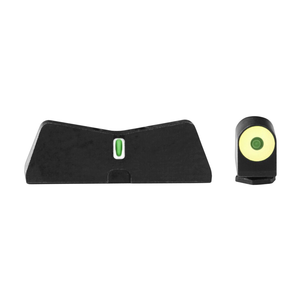 xs sights gl0009s5y dxt2 big dot night sights fits glock black | green tritium yellow outline front sight green tritium white outline bar rear sight XS Sights GL0009S5Y DXT2 Big Dot Night Sights Sports South item 112240