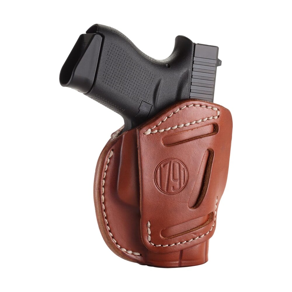 1791 gunleather 3wh2cbra 3 way iwb/owb size 02 classic brown leather belt loop compatible w/ ruger lcp compatible w/ glock 42 compatible w/ s&w bodyguard ambidextrous hand 1791 Gunleather 3WH2CBRA 3-Way IWB/OWB Size 02 Classic Brown Leather Belt Loop Compatible Sports South item 112329