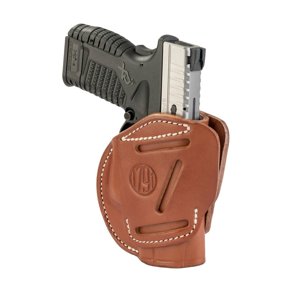 1791 gunleather 3wh4cbra 3 way iwb/owb size 04 classic brown leather belt loop fits walther pps fits taurus g2c fits springfield xd/xds ambidextrous hand 1791 Gunleather 3WH4CBRA 3-Way IWB/OWB Size 04 Classic Brown Leather Belt Loop Sports South item 112333