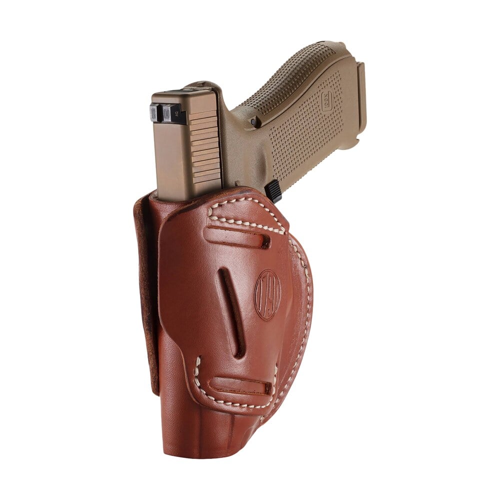 1791 gunleather 3wh5cbra 3 way iwb/owb size 05 classic brown leather belt loop compatible w/ glock 17 compatible w/ springfield xd compatible w/ s&w m&p compatible w/ hk vp9 ambidextrous hand 1791 Gunleather 3WH5CBRA 3-Way IWB/OWB Size 05 Classic Brown Leather Belt Loop Compatible Sports South item 112335